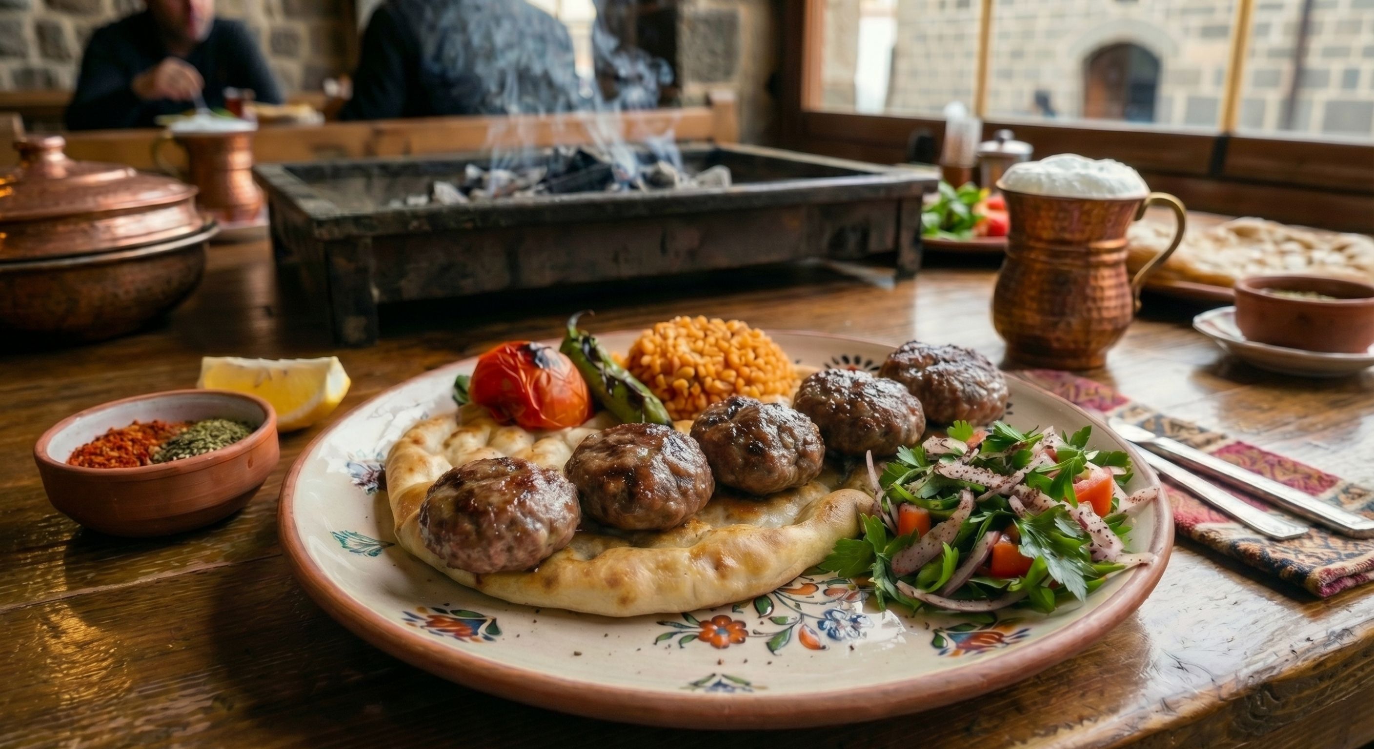 ızgara köfte, köfte çeşitleri, dana köfte, kömür ateşi, diyarbakır kebap, ızgara et, ev yapımı köfte, köfte tabak