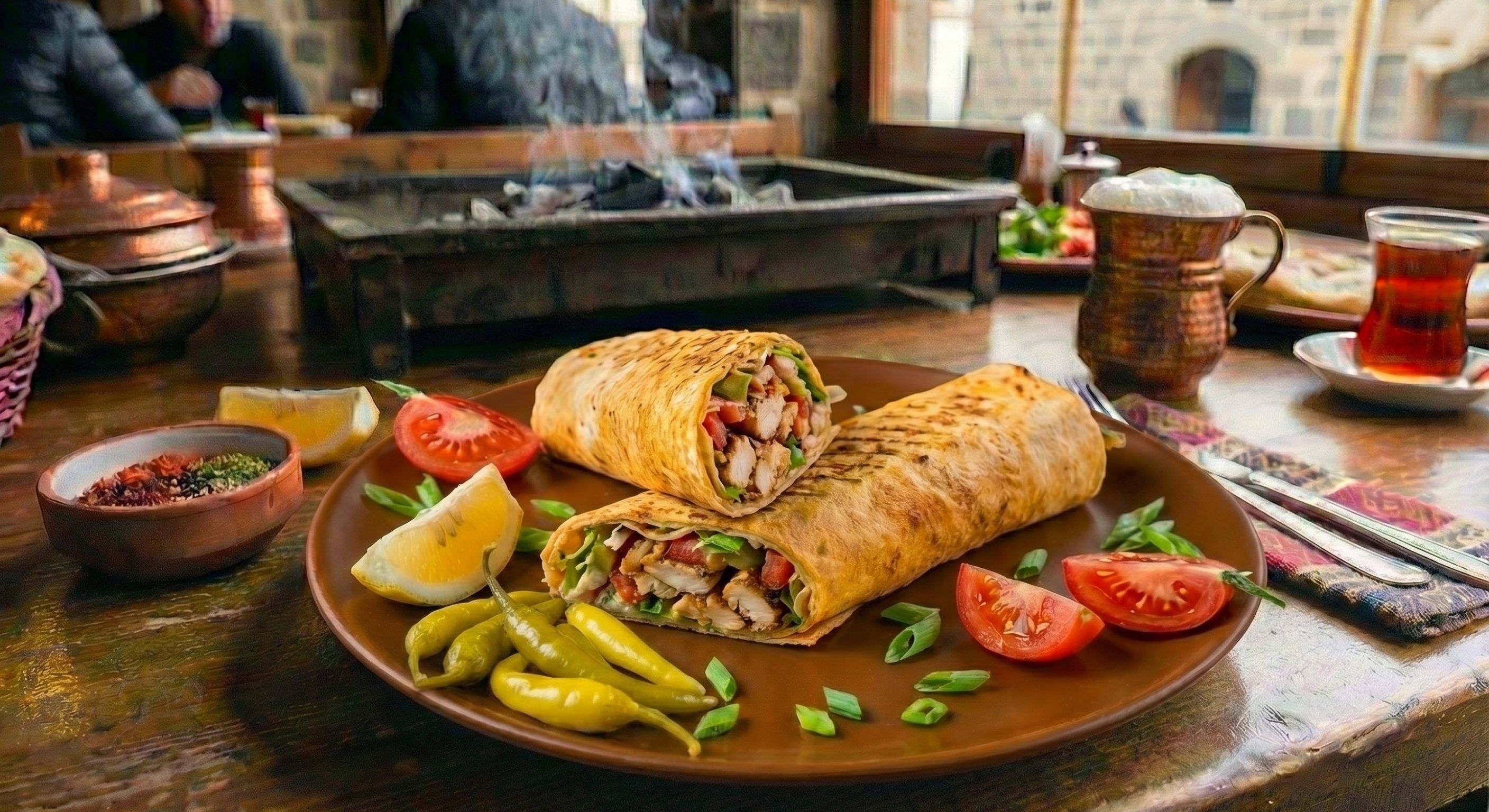 dürüm, kebap dürüm, tavuk dürüm, adana dürüm, lavaş dürüm, diyarbakır yemek, sokak lezzeti, ızgara dürüm